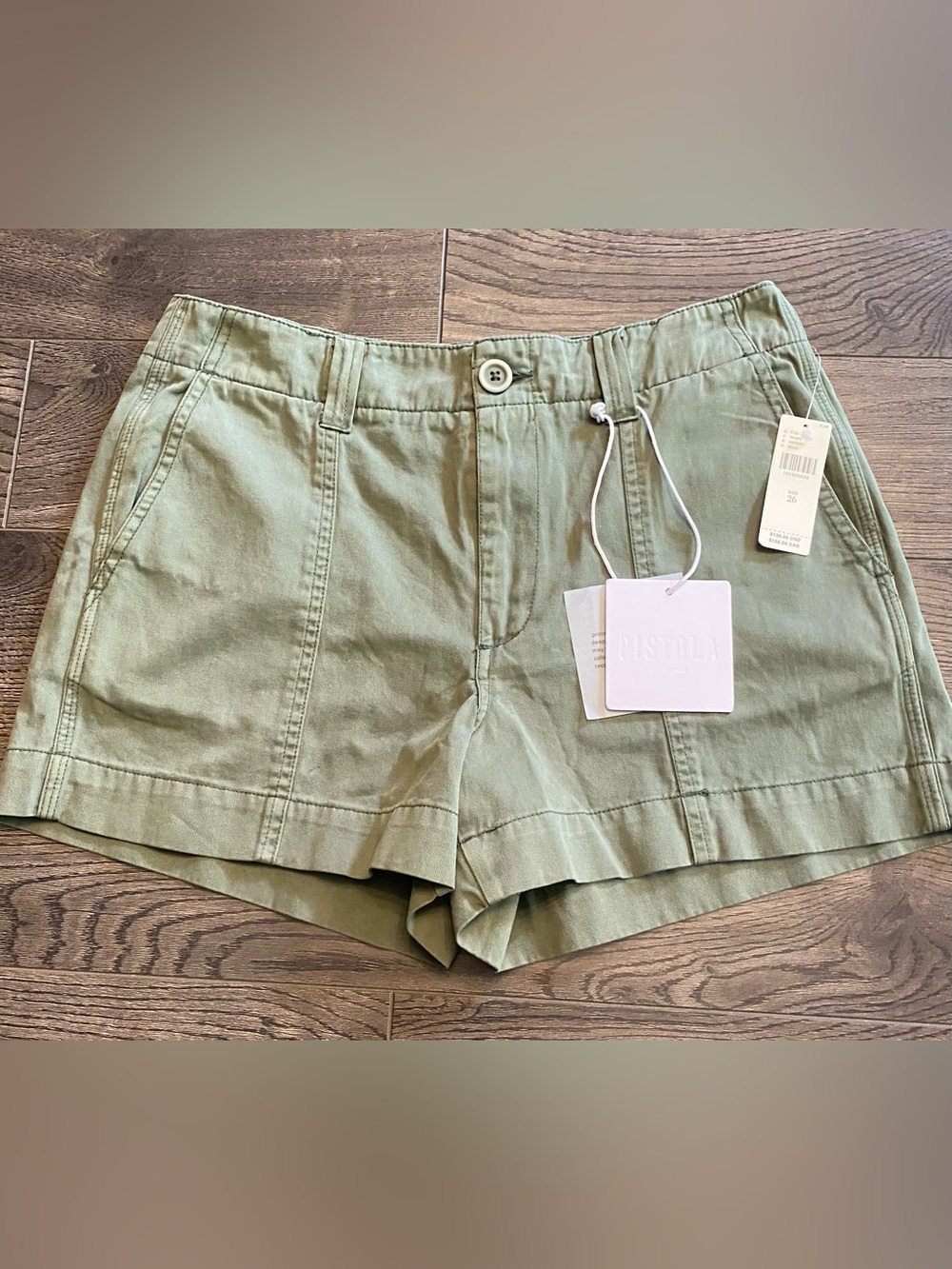 NWT Anthropologie Pistola Olive High-Waist Tailored Shorts Size XS